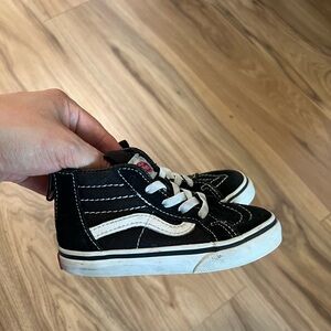 Vans Kids Black and White High-Top Sneakers